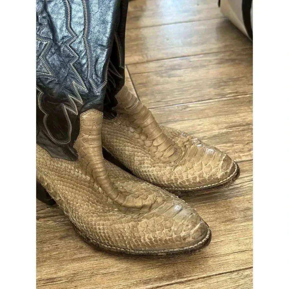 Panhandle Slim by Sanders Patchwork Leather Cowboy Boot size 8